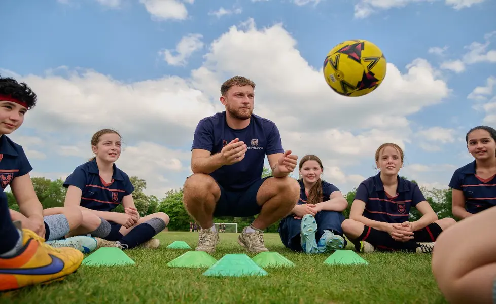 Sports teacher with girls